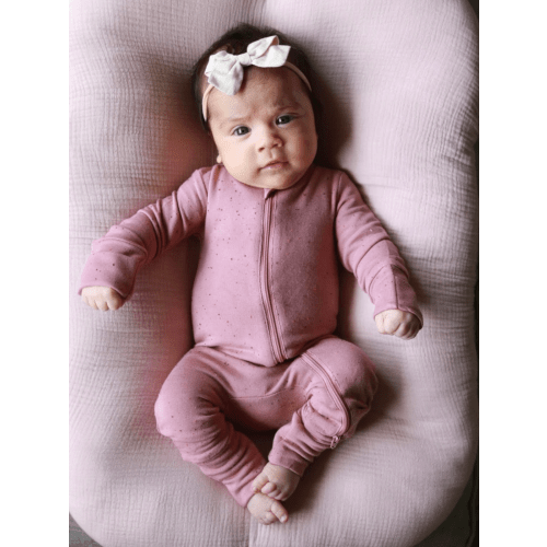 Mauve Speckle / 2-Way Zip Romper – SpearmintLOVE