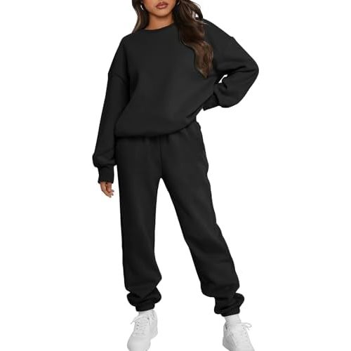Trendy Queen Sweatsuits Women 2 Piece Outfits Two Piece Crewneck Sweatshirts Sets Lounge Fall Sweatpants 2025 Tracksuits