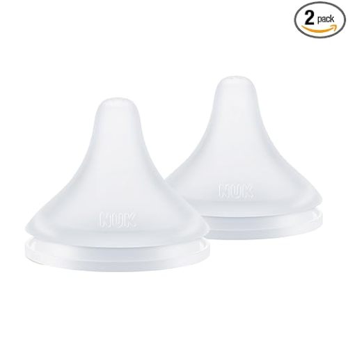 NUK Perfect Match, Medium Flow, Soft Silicone Nipple with Anti-Colic Vent, 2 Pack, BPA-Free