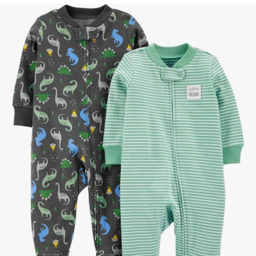 Simple Joys by Carter's baby-boys 2-way Zip Thermal Footed Sleep and Play, Pack of 2