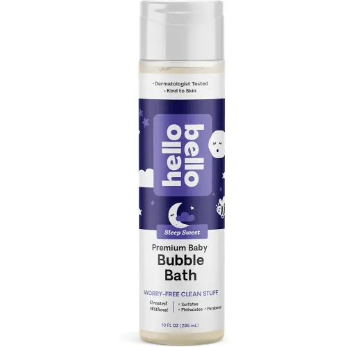 Hello Bello Nighttime Bubble Bath, Gentle Hypoallergenic Formula for Babies and Kids, Vegan and Cruelty-Free, Sleep Sweet Scented, 10 fl oz
