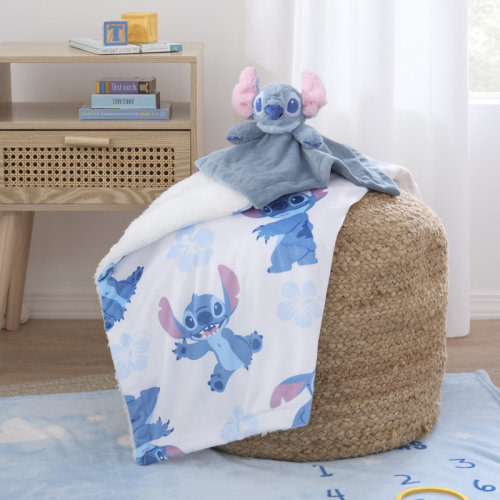 Disney NoJo Disney Stitch Security Baby Blanket, Blue | Wayfair