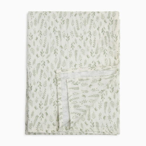 Organic Cotton Muslin Swaddle Blanket - Multi Leaf Sage
