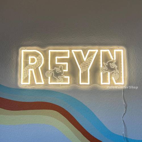 Custom Name Dirt Bike LED Neon Sign: Kids Room Decor,gifts for kids