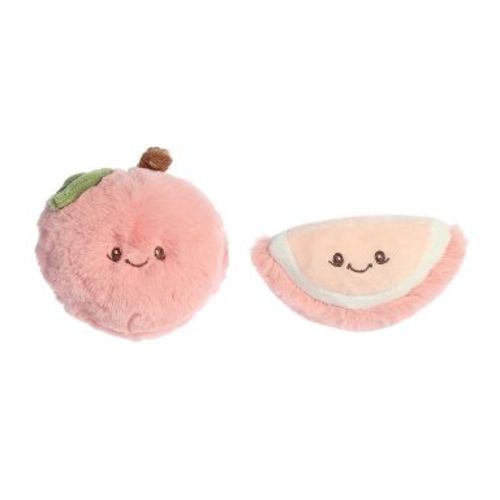 ebba Mini Peach Rattle & Crinkle Set Precious Produce Adorable Baby Stuffed Animal Pink 3.5"