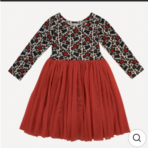 long sleeve ballerina dress | wild rose | bamboo