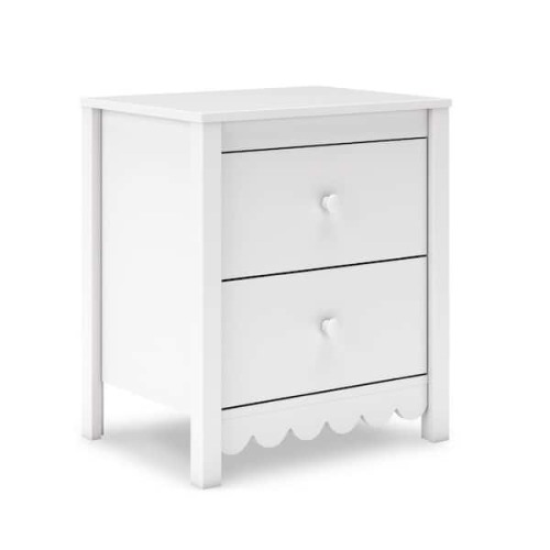 Hallityn White 2-Drawers 21.34 in. W Nightstand