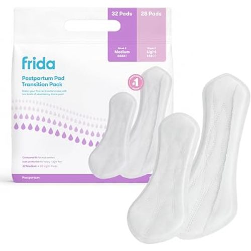 Frida Postpartum Pad MultiPack, Medium + Light Absorbency, 60 Count