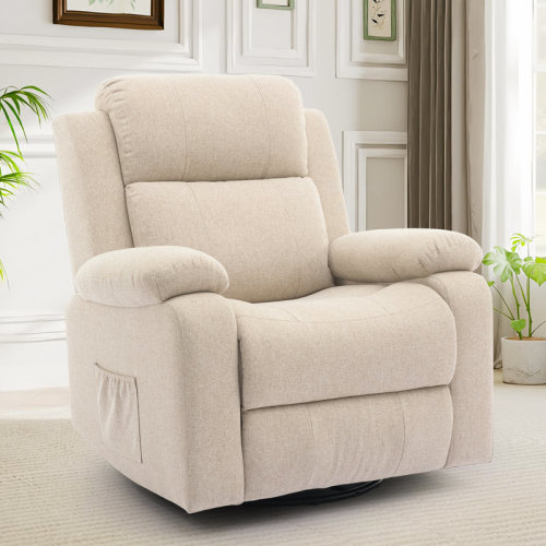 Latitude Run® Recliner Chair ,Recliner With Heat And Massage,360°Swivel Recliners, Rocker Recliner For Adults With Side Pockets & Reviews | Wayfair