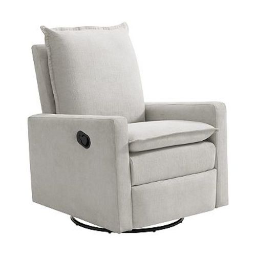 Oxford Baby Uptown Manual Upholstered Glider Recliner Rocking Chair 360° Swivel for Nursery and Living Room