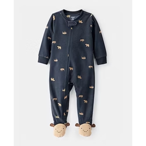Carter's Baby Boys Footed Fleece Round Neck Long Sleeve One Piece Pajama