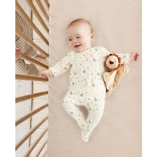 lulumoon Muslin Crib Sheets for Baby: Fitted for Standard Crib Mattress
