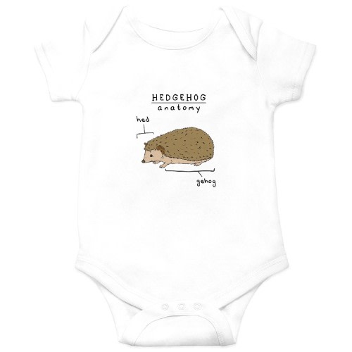 Hedgehog anatomy, hed and gehog Onesies Kids's Short Sleeve Onesie 6M White sold by Lawerncediedrevip | SKU 242295945 | Printerval