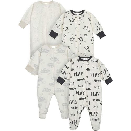 Onesies Brand Unisex Baby 4-pack Sleep 'N Play Footies Multi Pack