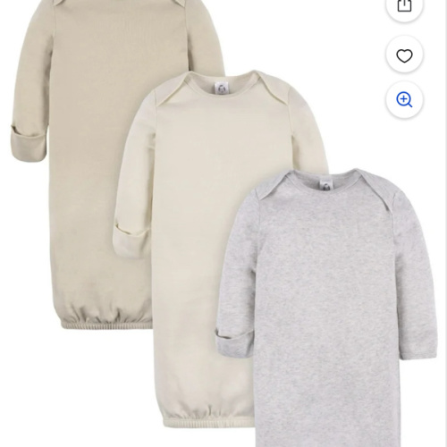 Gerber Baby Neutral Long Sleeve Gowns, 3-Pack, Sizes Newborn - 0/3 Months - Walmart.com