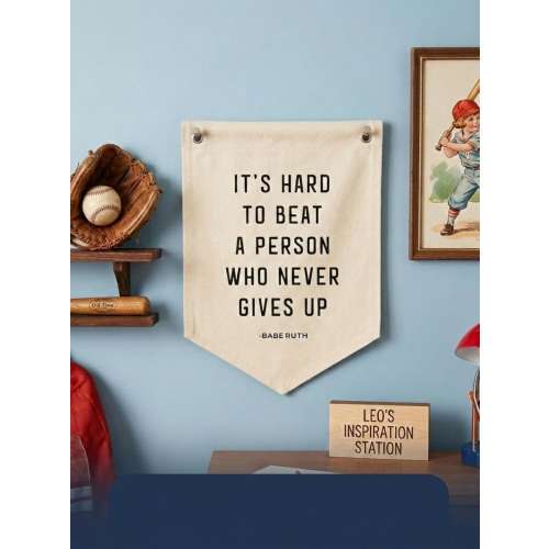 Babe Ruth Quote Canvas Banner – Baseball Sports Decor, Cotton Tapestry