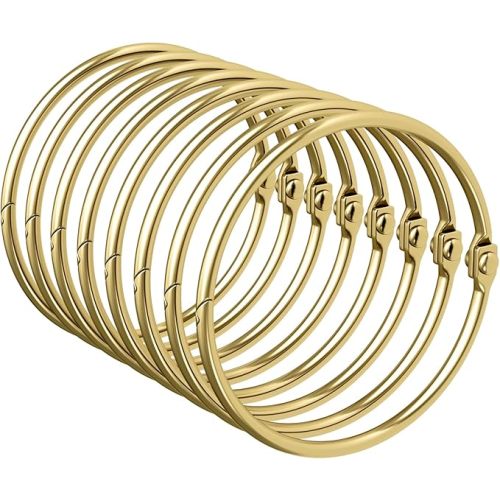 Shower Curtain Rings, Shower Curtain Hooks Rust Proof Shower Rings for Curtain, Glide Smoothly Metal Gold Shower Hooks for Shower Curtain and Rod, 12 Pcs Snap Joint Shower Curtain Clips