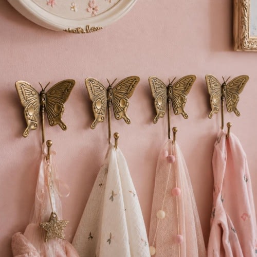Brass Butterfly Hook Set of 4 | Nursery Room Decor | Baby Shower Gift | Kids Room Decor | Gender Reveal Gift New Home Housewarming Gift