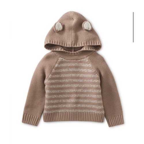 Tea Collection Baby Size 6-9 Months Bear Ears Baby Sweater in Brown
