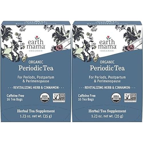 Earth Mama Organic Periodic Tea | Herbal Tea to Support Hormone Balance, Reproductive and Menstrual Cycle Health | 32 Teabags | Caffeine Free & Non-GMO