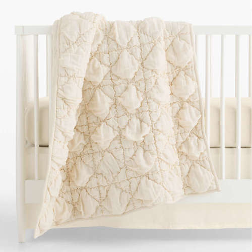 Supersoft Snuggle Puff Undyed 100% Organic Cotton Gauze Baby Crib Quilt