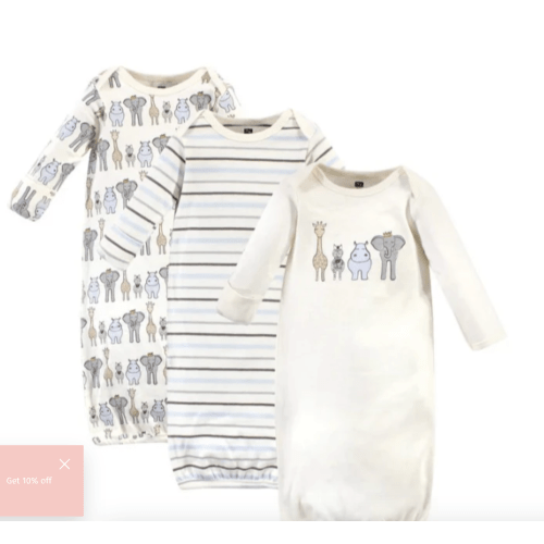 PREEMIE Royal Safari 3pk Gown Set