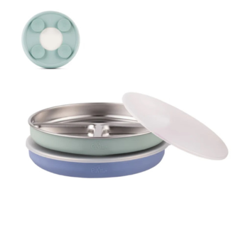 7.8" Stainless Steel Divided Plates with Suction Sleeve