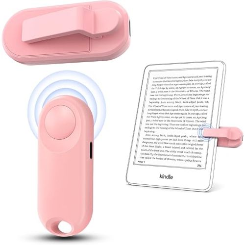 RF Remote Control Page Turner for Kindle Paperwhite,Kindle Accessories Remote Photo and Video for E-Book iPhone iPad Android Tablets Reading Novels Comics Remote Control Extenders(Pink)