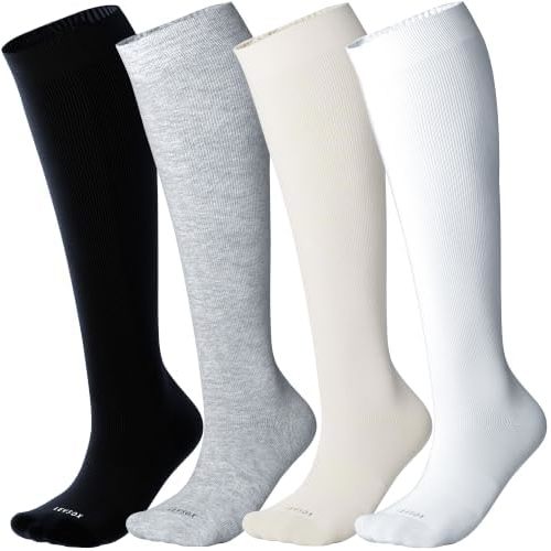 LEVSOX Viscose Made from Bamboo Compression Socks for Pregnant Women 20-30 mmHg Knee High Cute Mens Supports Socks for Travel