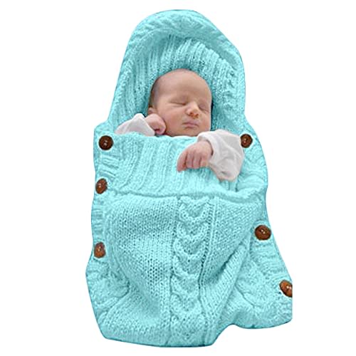 XMWEALTHY Newborn Baby Wrap Swaddle Blanket Knit Sleeping Bag Receiving Blankets Stroller Wrap for Baby(Pink) (0-6 Month)
