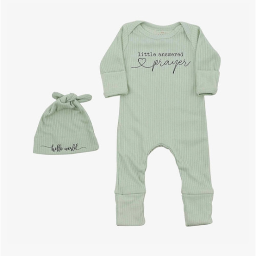 Little Answered Prayer Bodysuit Infant Romper Baby Announcement 0-3 Months Clothes Cute Religious Boys Girls Outfit