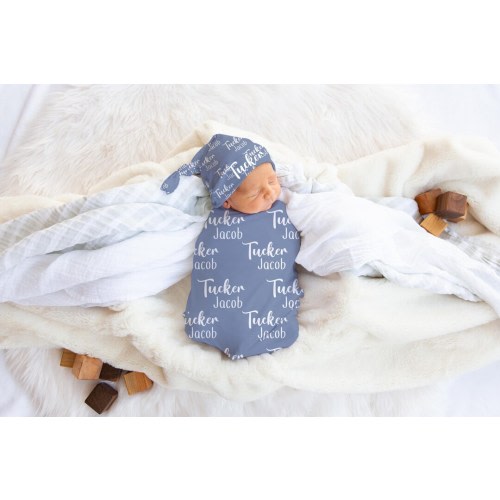 Baby Name Swaddle Set, Personalized Baby Name Blanket, Custom Name Swaddle Set, Personalized Name Swaddle Set, Baby Shower Gift