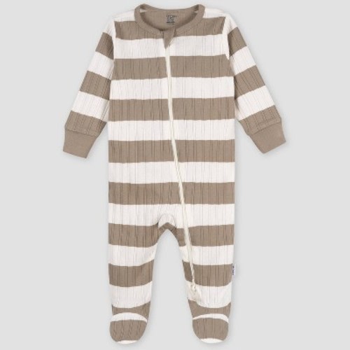 Gerber Baby Striped Sleep N' Play - Tan 6-9M
