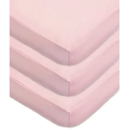 American Baby Company 3 Pack 100% Natural Cotton Fitted Crib Sheets 52" x 28" - Soft, Breathable, Hypoallergenic & Gentle Toddler Bed Sheets, Pink, Neutral for Boys & Girls