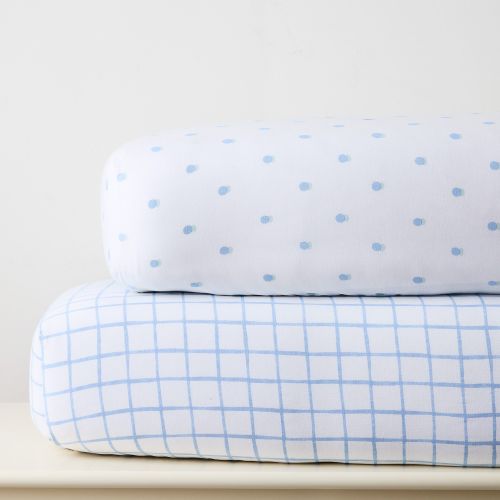 Painterly Grid & Shadow Dot Crib Sheet Bundle