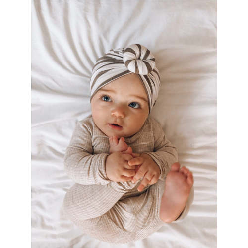 Starling | Taupe Stripe | Modal Headwrap – Bunny Knots