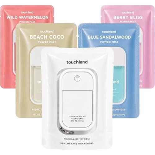 Touchland Dream 5 Hydrating Hand Sanitizer Spray & Case Gift Set Travel Size