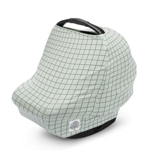 Parker Baby Co. 4 in 1 Car Seat Cover - Sage Windowpane