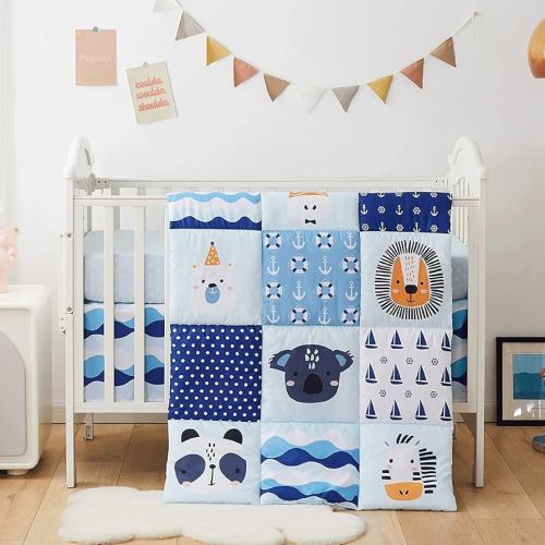 Breathable 3D Air Mesh Organic Cotton Crib Bedding Set 40