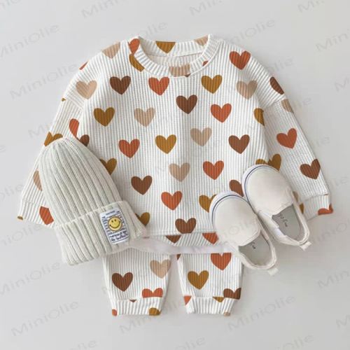 Baby White Heart Waffle 2-piece Set