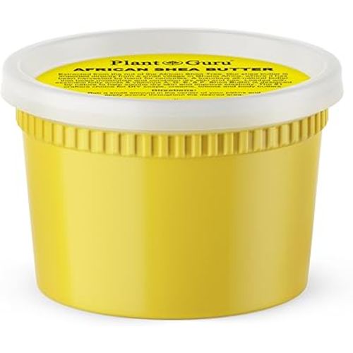 Plant Guru Raw African Shea Butter 16 oz. 100% Pure Natural Unrefined YELLOW - Ideal Moisturizer For Dry Skin, Body, Face And Hair Growth. Great For DIY Soap and Lip Balm Making.