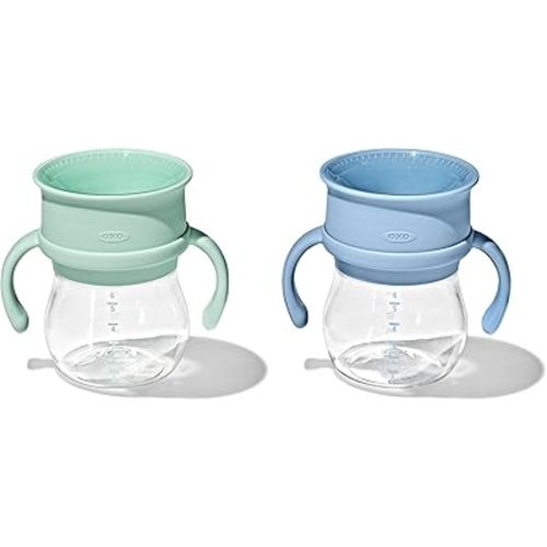 OXO Tot Transitions 360 Cup 6 oz. with Handles - Opal and Dusk - 2 pack