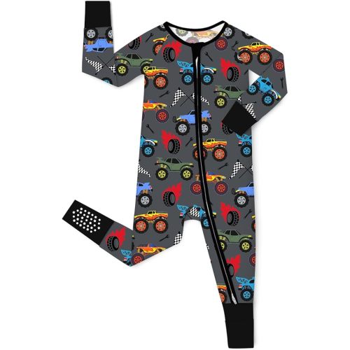 Bamboo Viscose Baby Convertible Footie Pajama, Zipper Pajamas for Baby Boys & Girls, Sleep & Play Footed