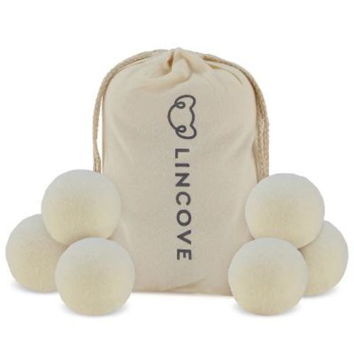 100% Organic Wool Dryer Balls, 6 Pack - Natural Fabric Softener, Reusable Dryer Sheets Alternative, Reduces Drying Time & Static.