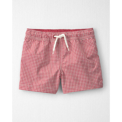 Toddler Boy Recycled Swim Trunks in Red Gingham - Little Planet | Carter's