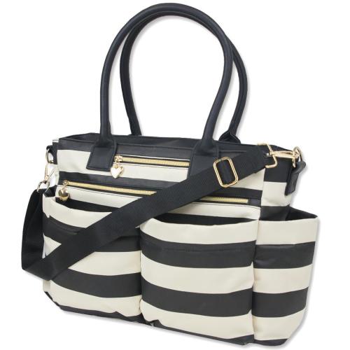Emma & Chloe Love 3 Piece Tote Diaper Bag - Black/White