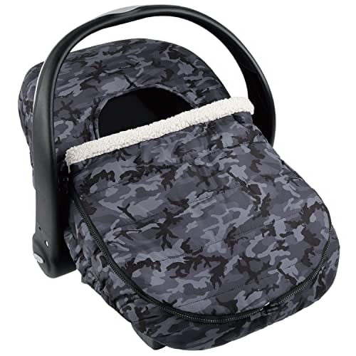The Peanutshell Kids Travel Cozy Protector, Black Camo Winter Car Seat Cover for Baby Boys