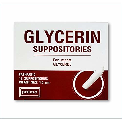 Glycerin Suppositories in Foils New Look by Premo (Infant Size 1.5 Gm. X 12 Suppositories) Convenient for Infant Occasional Laxative Apply in a Newborn, Firm Stools Less Than Once a Day