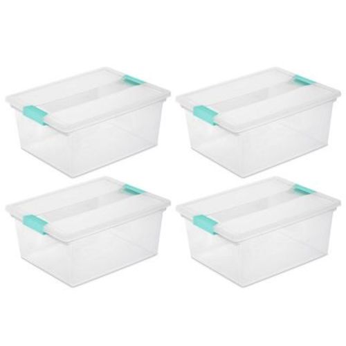 Sterilite Clip Box, Stackable Storage Bin with Latching Lid