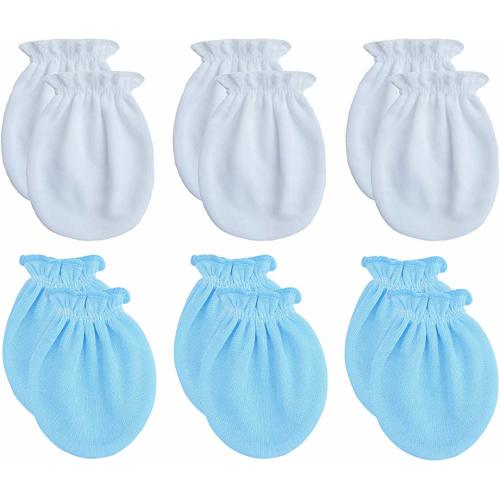 RATIVE Newborn Baby Cotton Gloves No Scratch Mittens For 0-6 Months Boys Girls